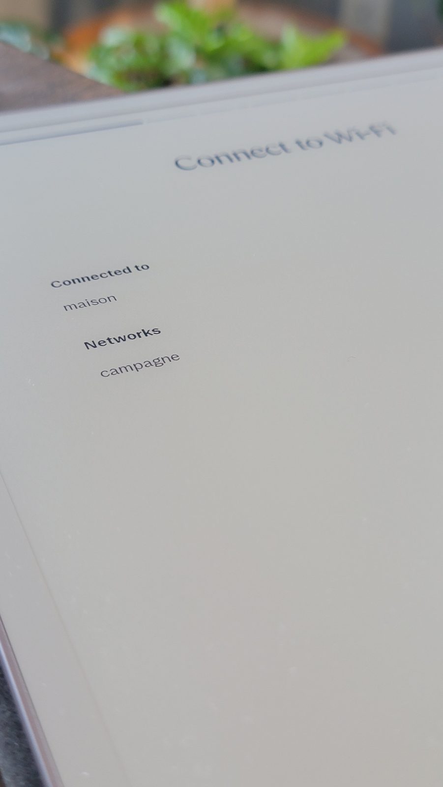 Connecting to Wi-Fi during setup
